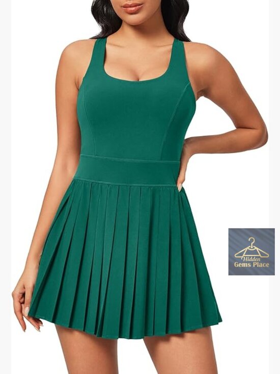 Dresses & Skirts - Tennis Dress with Built-in Bra Shorts and Pockets